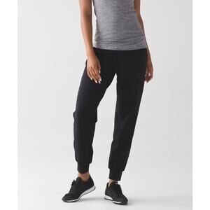 Lululemon Ceremony Sweat Pant Jogger Studio Gym French Terry Lounge Black Size 4